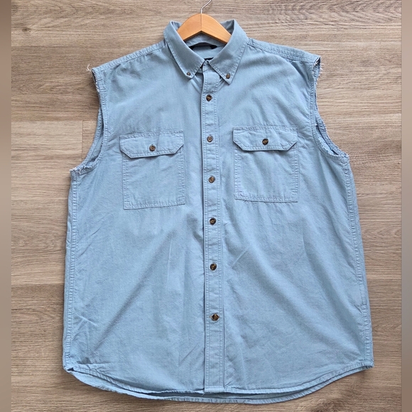 Carhartt Other - Carhartt  Sleeveless Button-Down Men's Shirt - Light Blue.